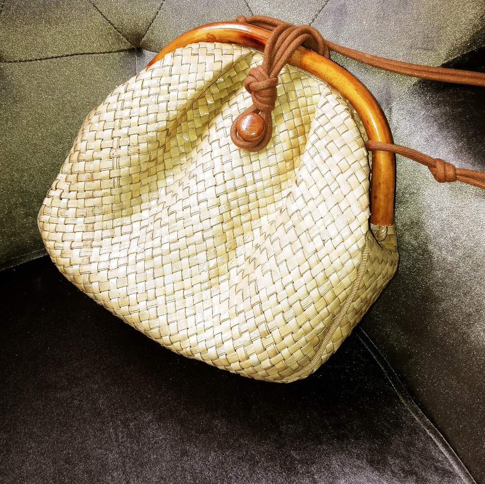 Neiman Marcus italian straw handbag
